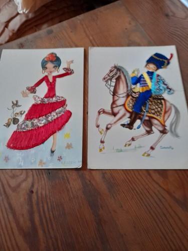 Cartes postales brodees - 2,